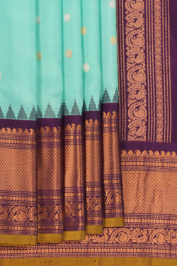 Image of Gadwal Silk Sea Green Saree