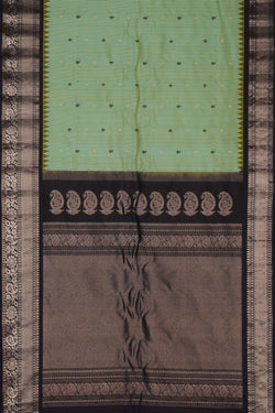 Image of Gadwal Silk Kattam Sea Green Saree