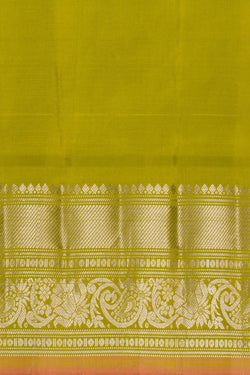 Image of Gadwal Silk Kattam Grey Saree