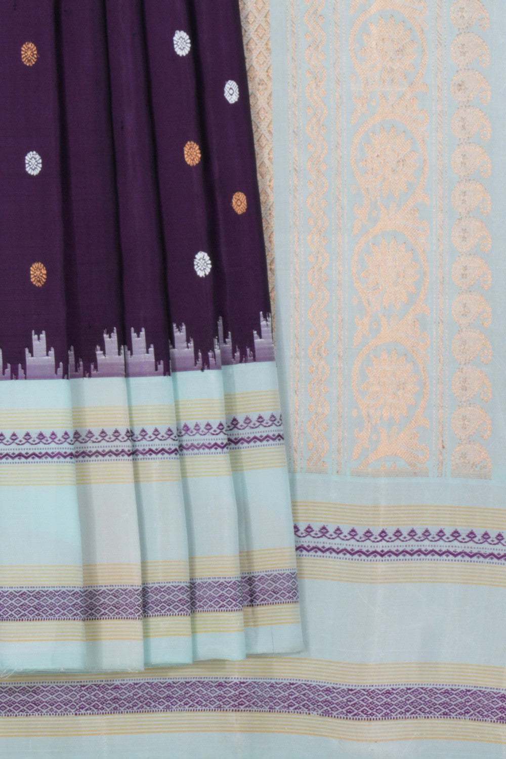 Gadwal Silk Violet Saree