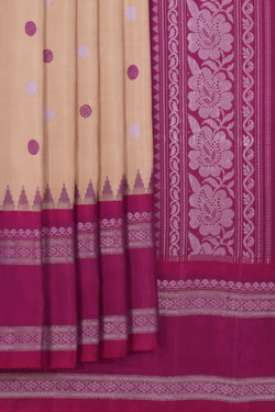 Image of Gadwal Silk Cream Saree