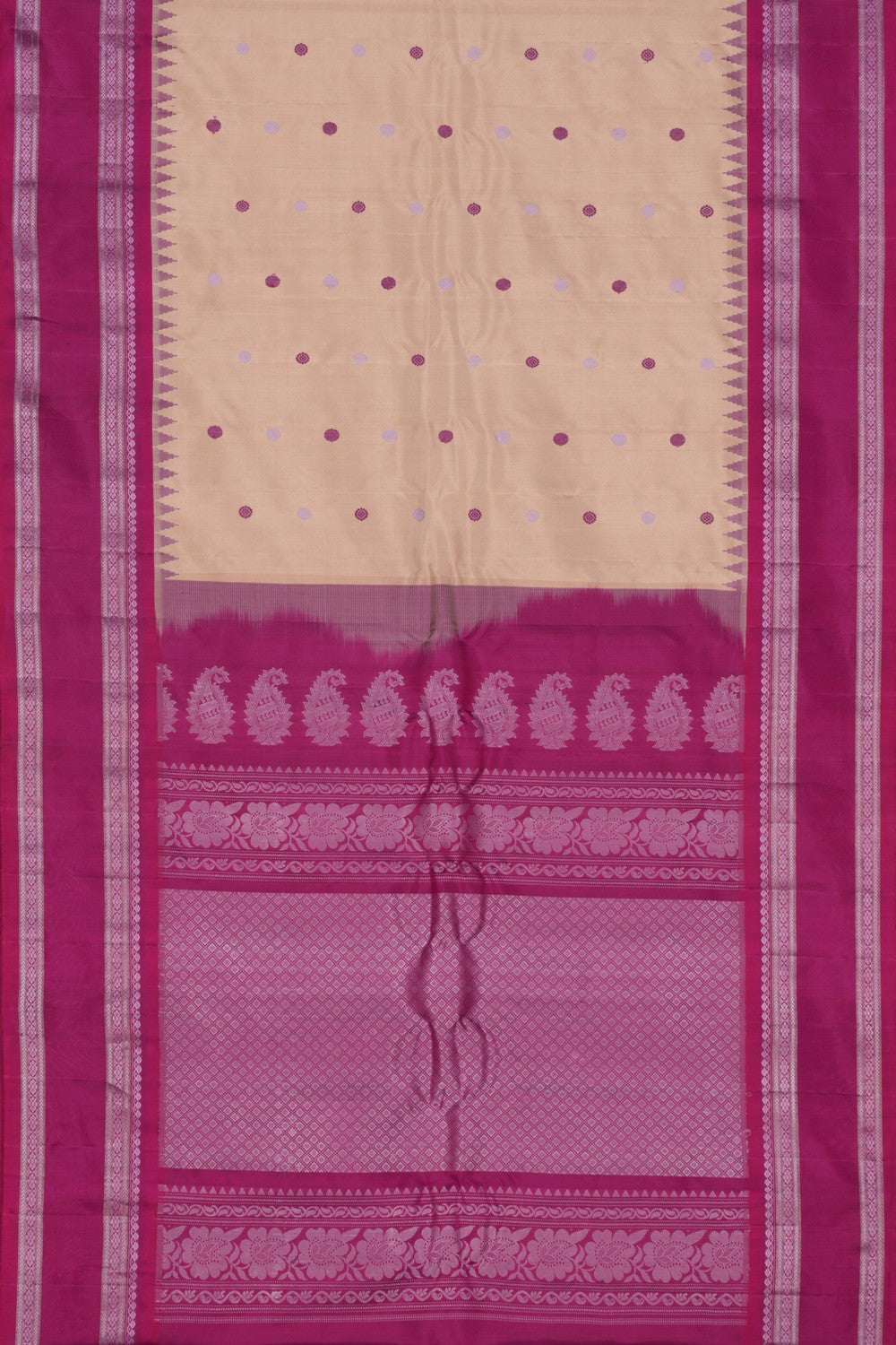 Gadwal Silk Cream Saree