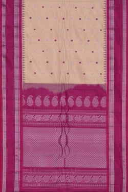 Image of Gadwal Silk Cream Saree