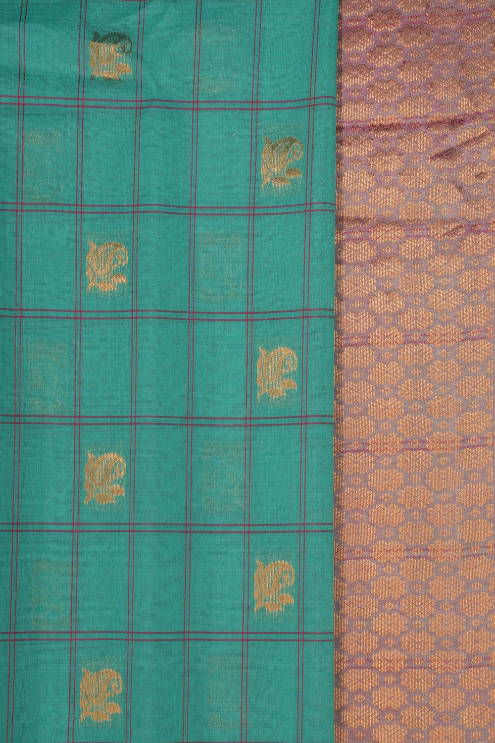 Gadwal Kattam Sea Green Saree