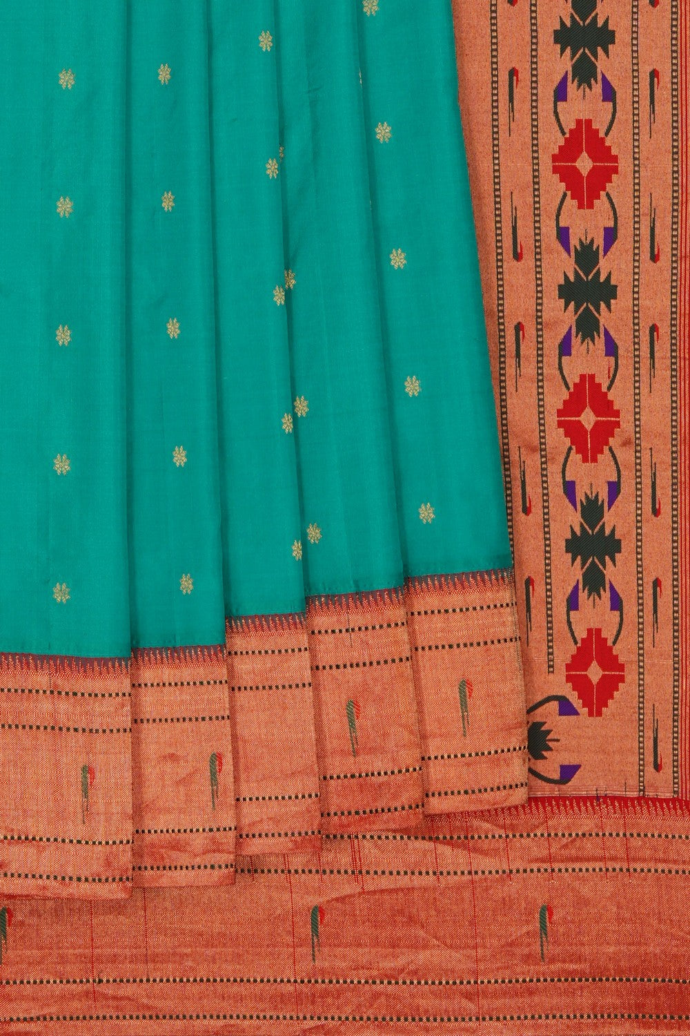 Image of Paithani Sea Green Saree