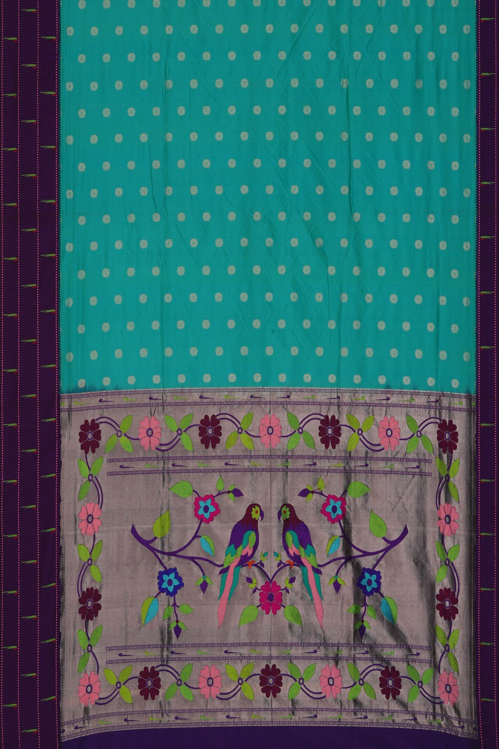 Image of Paithani Turquoise Blue Saree