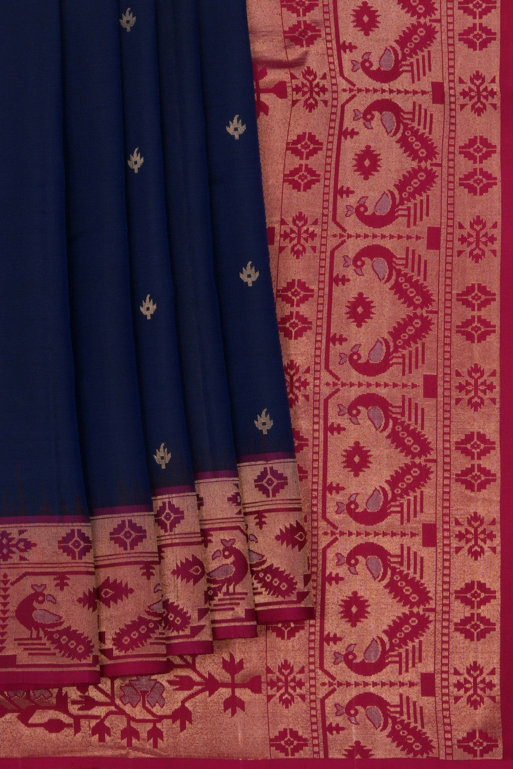 Image of South Silk Navy Blue Saree