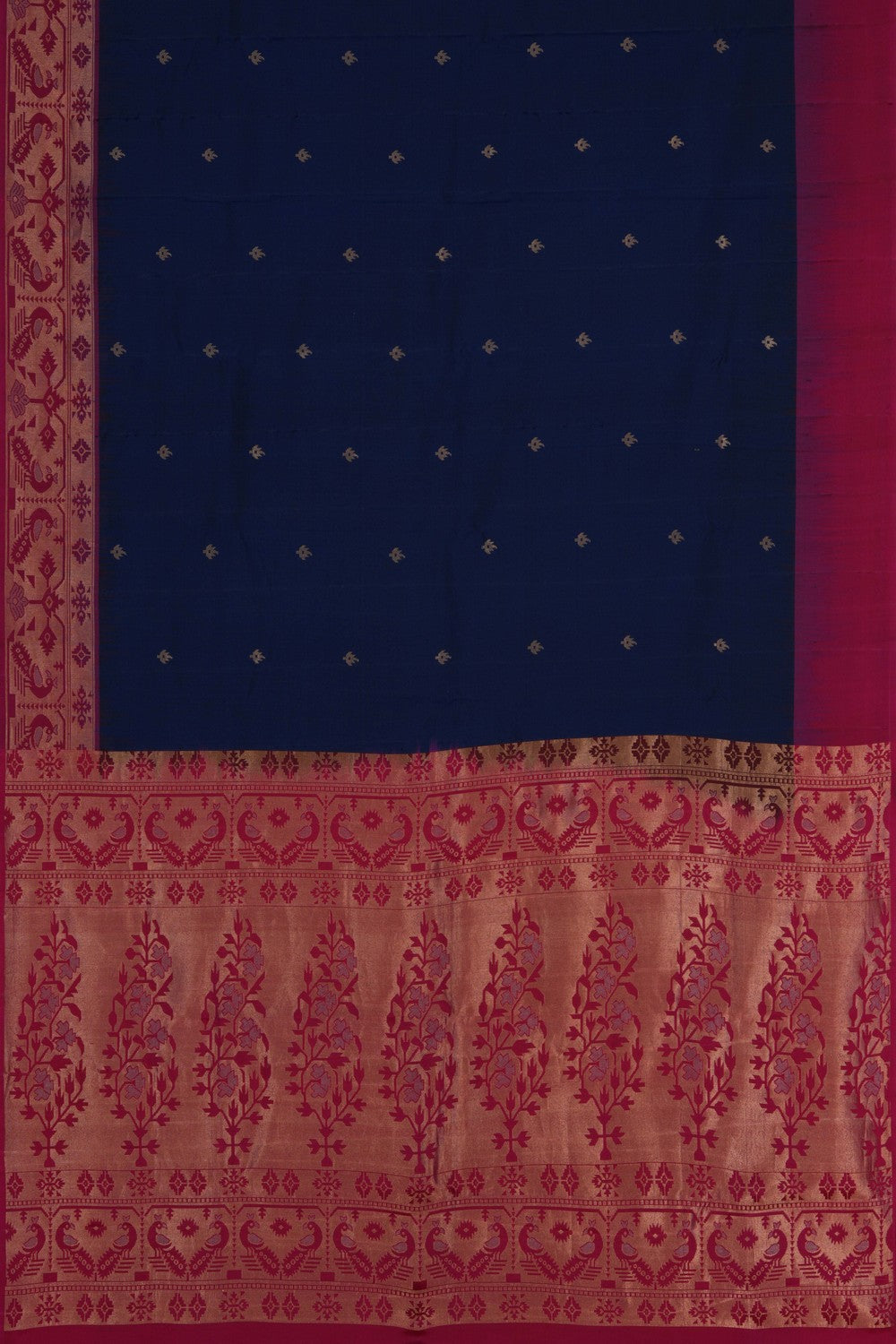 Image of South Silk Navy Blue Saree