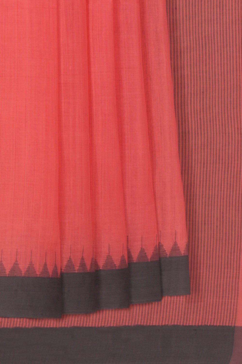 South Cotton Coral-Pink Saree