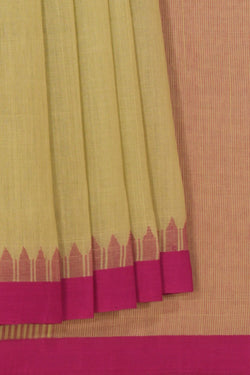 Image of South Cotton Sage-Green Saree