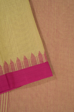 Image of South Cotton Sage-Green Saree