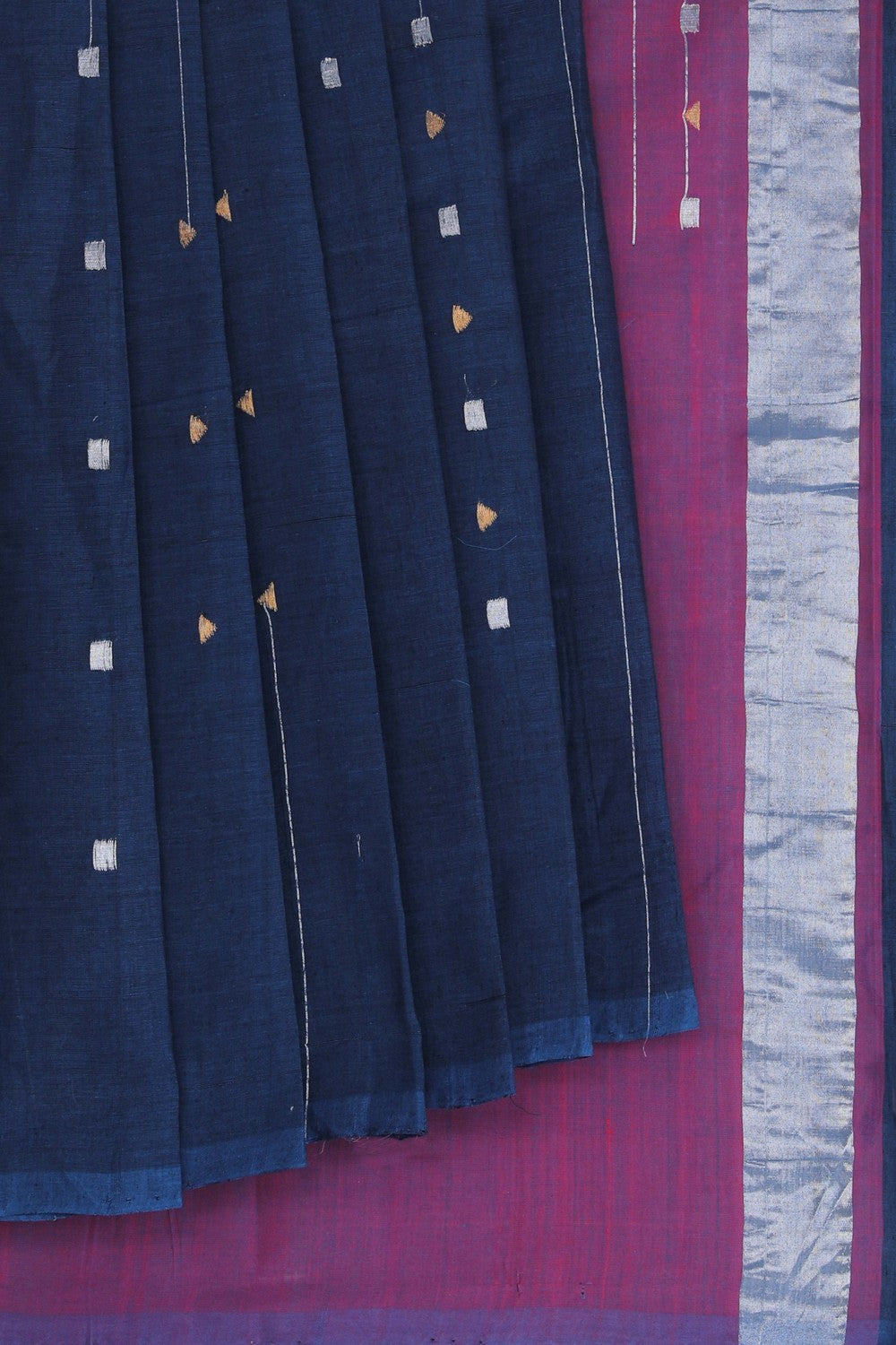 Cotton Navy Blue Saree