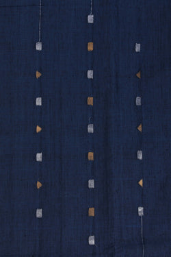 Image of Cotton Navy Blue Saree