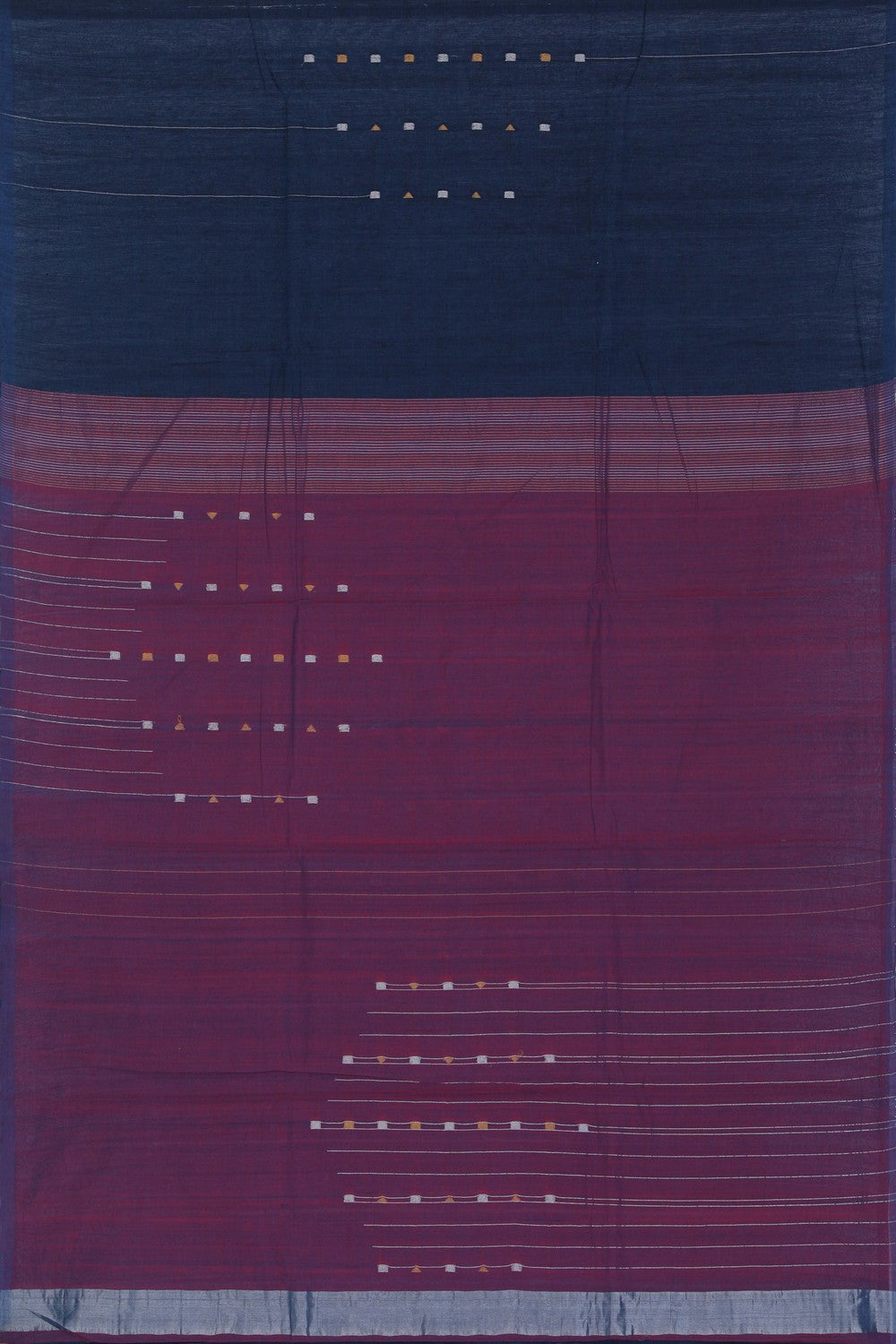 Cotton Navy Blue Saree