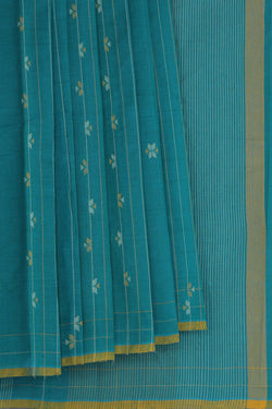 Image of Cotton Blue Saree