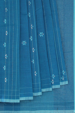 Image of Cotton Blue Saree