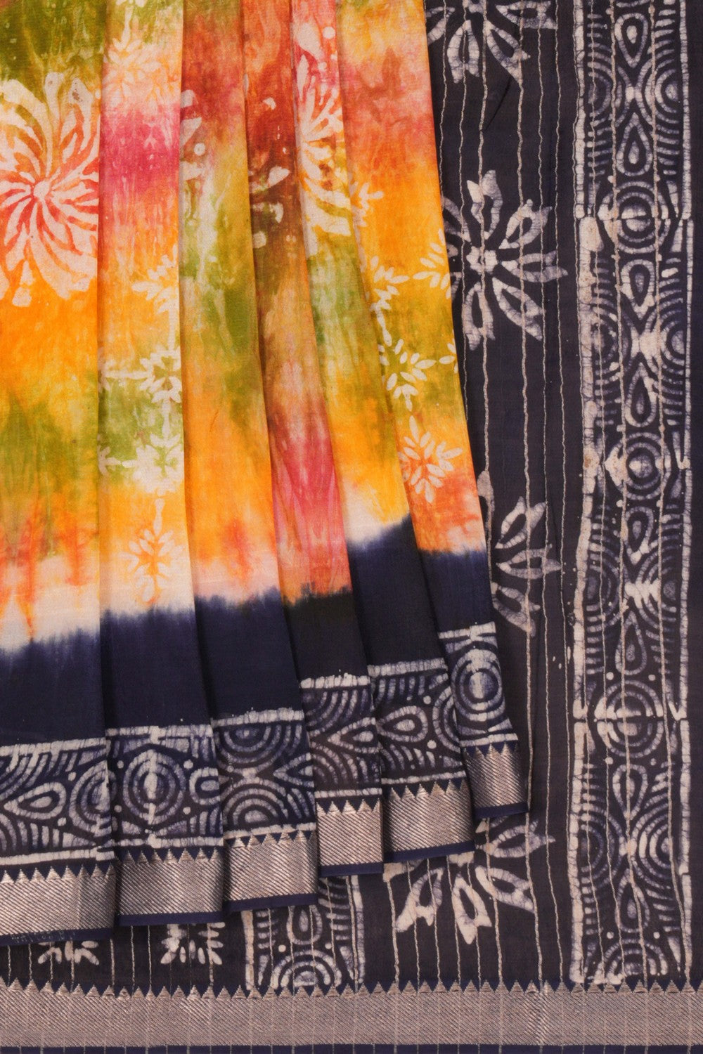 Mangalgiri Silk Shibori Printed Saree