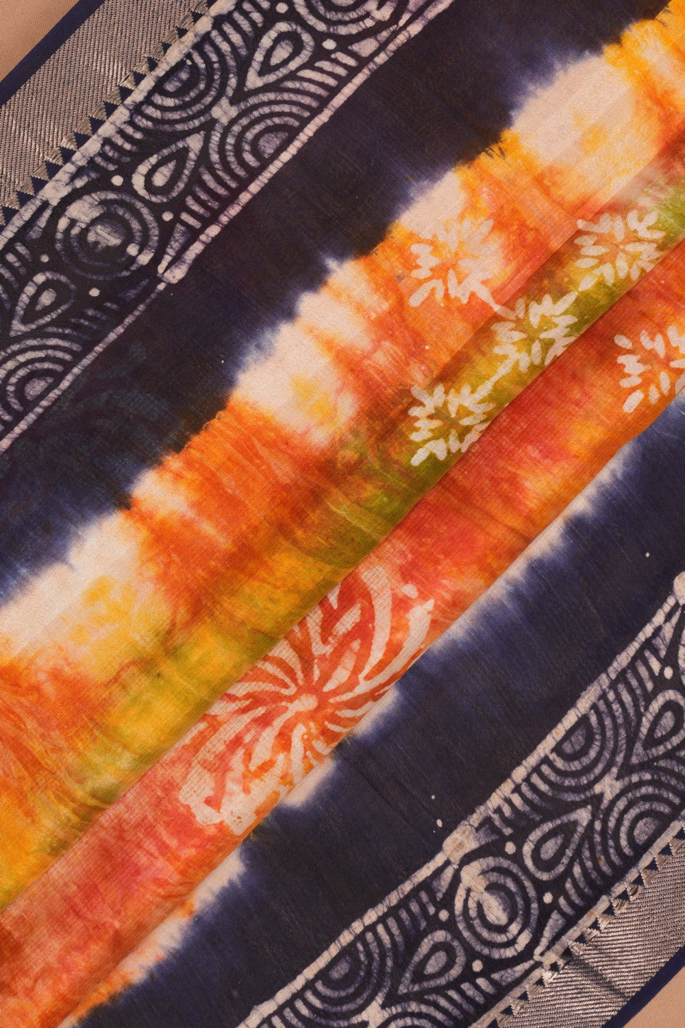 Mangalgiri Silk Shibori Printed Saree