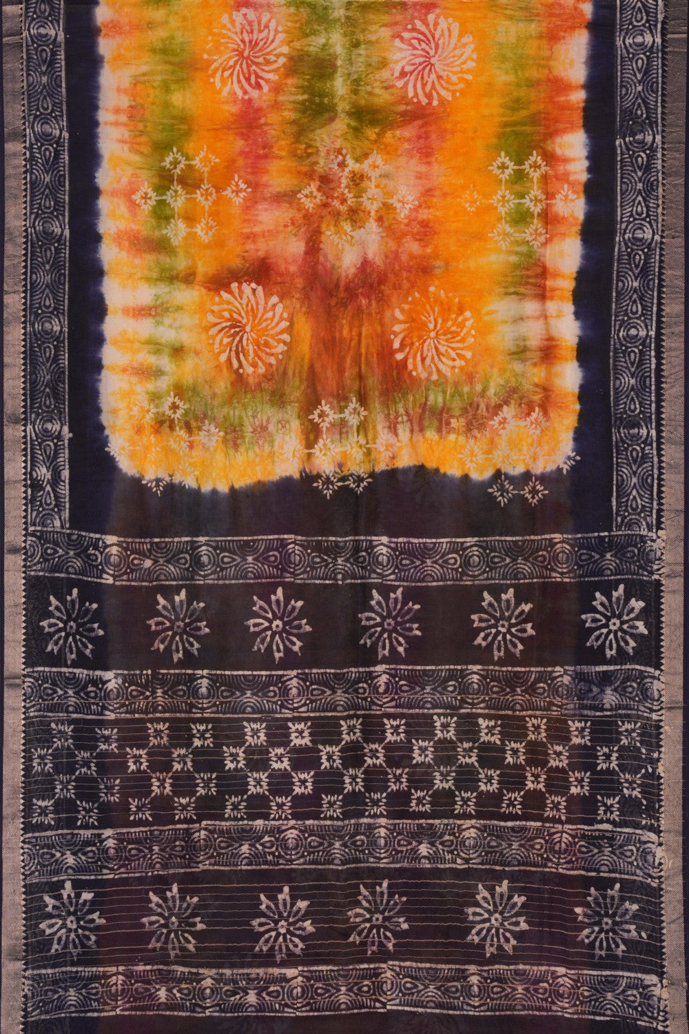 Mangalgiri Silk Shibori Printed Saree