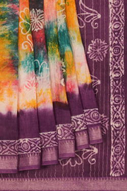 Image of Mangalgiri Silk Shibori Printed Saree