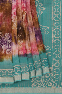 Image of Mangalgiri Silk Shibori Printed Saree