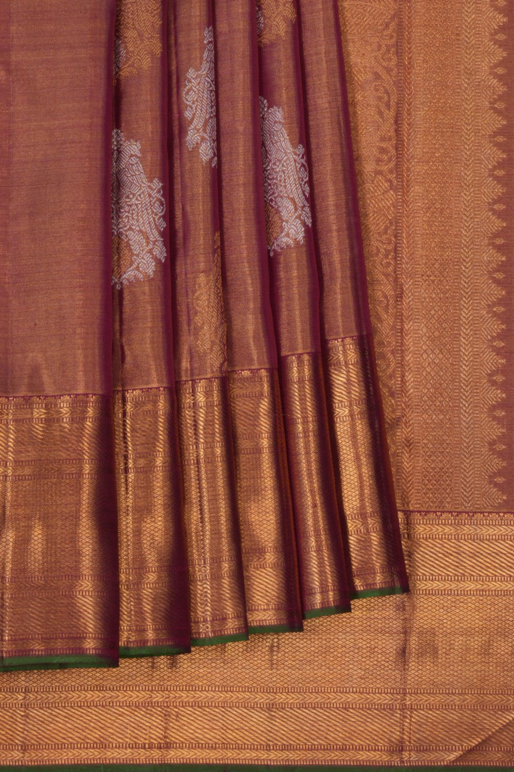 Kanchipuram Silk Tissue Brocade Gold Saree