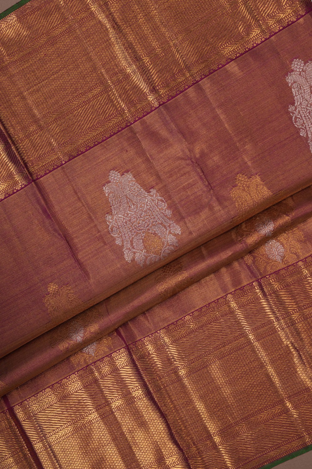 Kanchipuram Silk Tissue Brocade Gold Saree