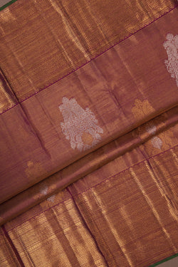 Image of Kanchipuram Silk Tissue Brocade Gold Saree