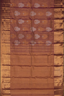 Image of Kanchipuram Silk Tissue Brocade Gold Saree