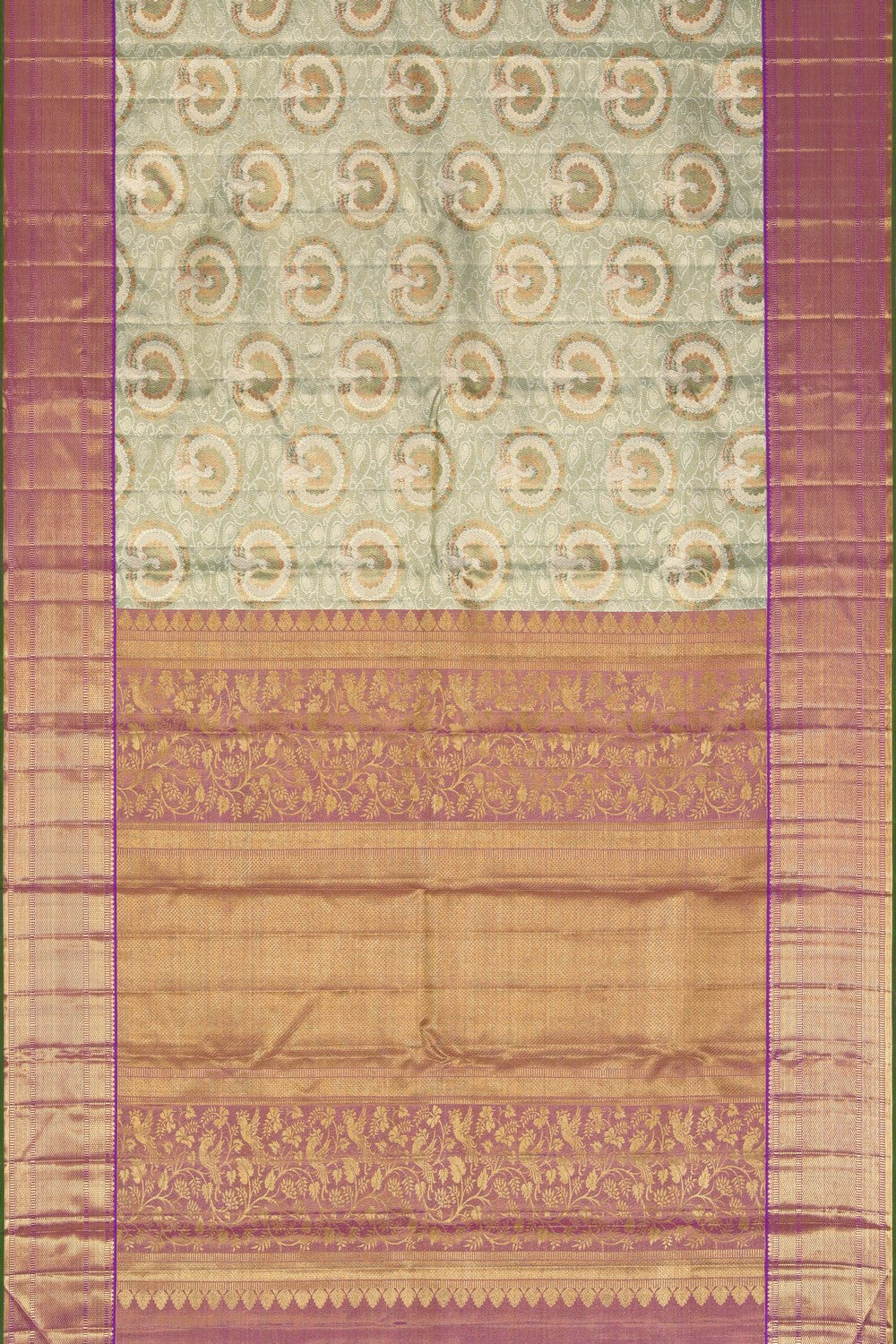 Kanchipattu Tissue Brocade Green Saree