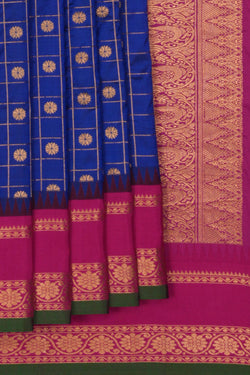 Image of Narayanpet Silk Indigo Blue Saree