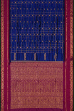 Image of Narayanpet Silk Indigo Blue Saree