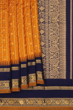Image of Narayanpet Silk Mustard Saree