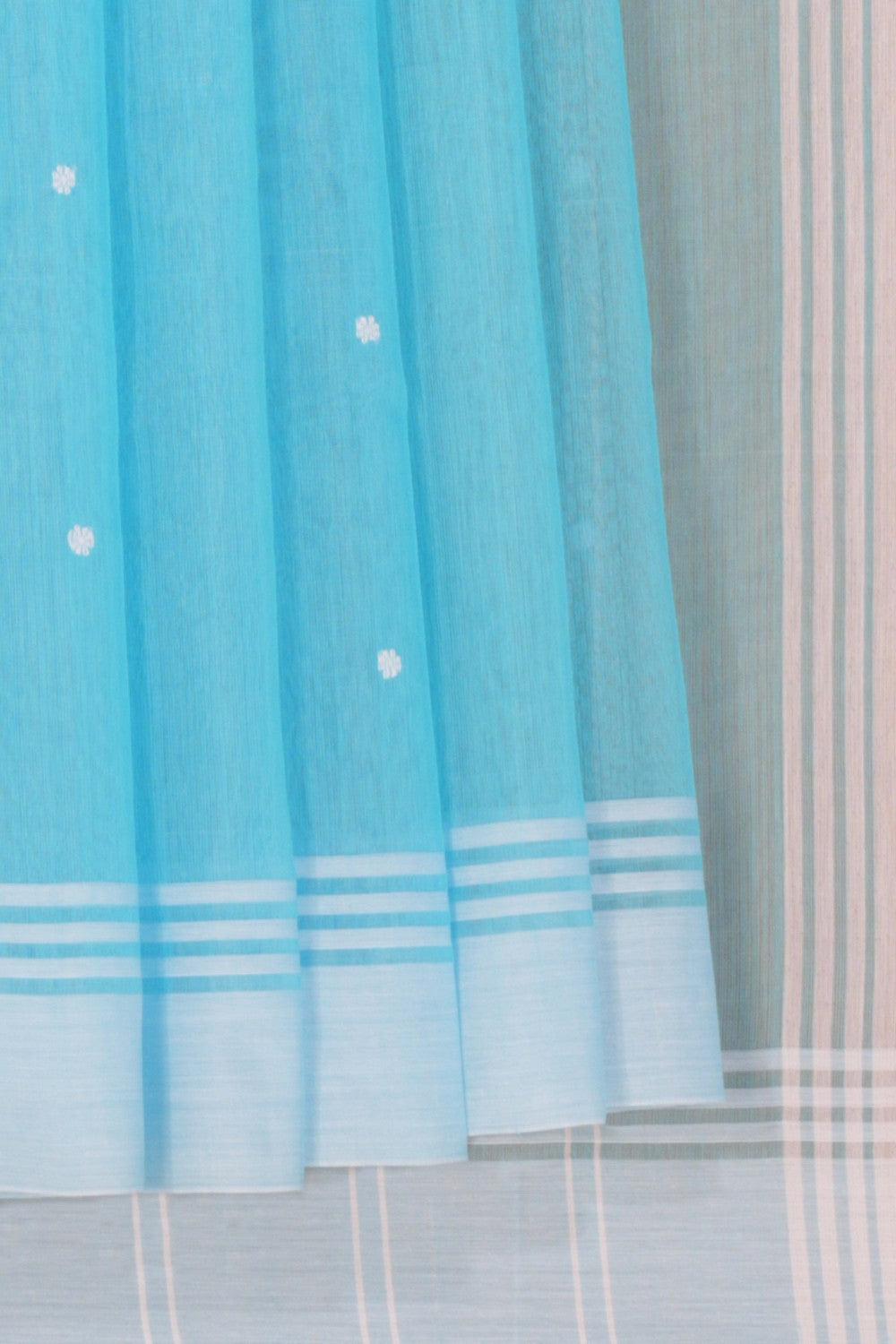 Chanderi Cotton Light Blue Saree