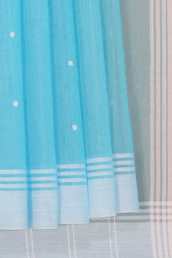 Image of Chanderi Cotton Light Blue Saree