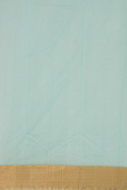 Image of Chanderi Cotton Aqua Blue Saree