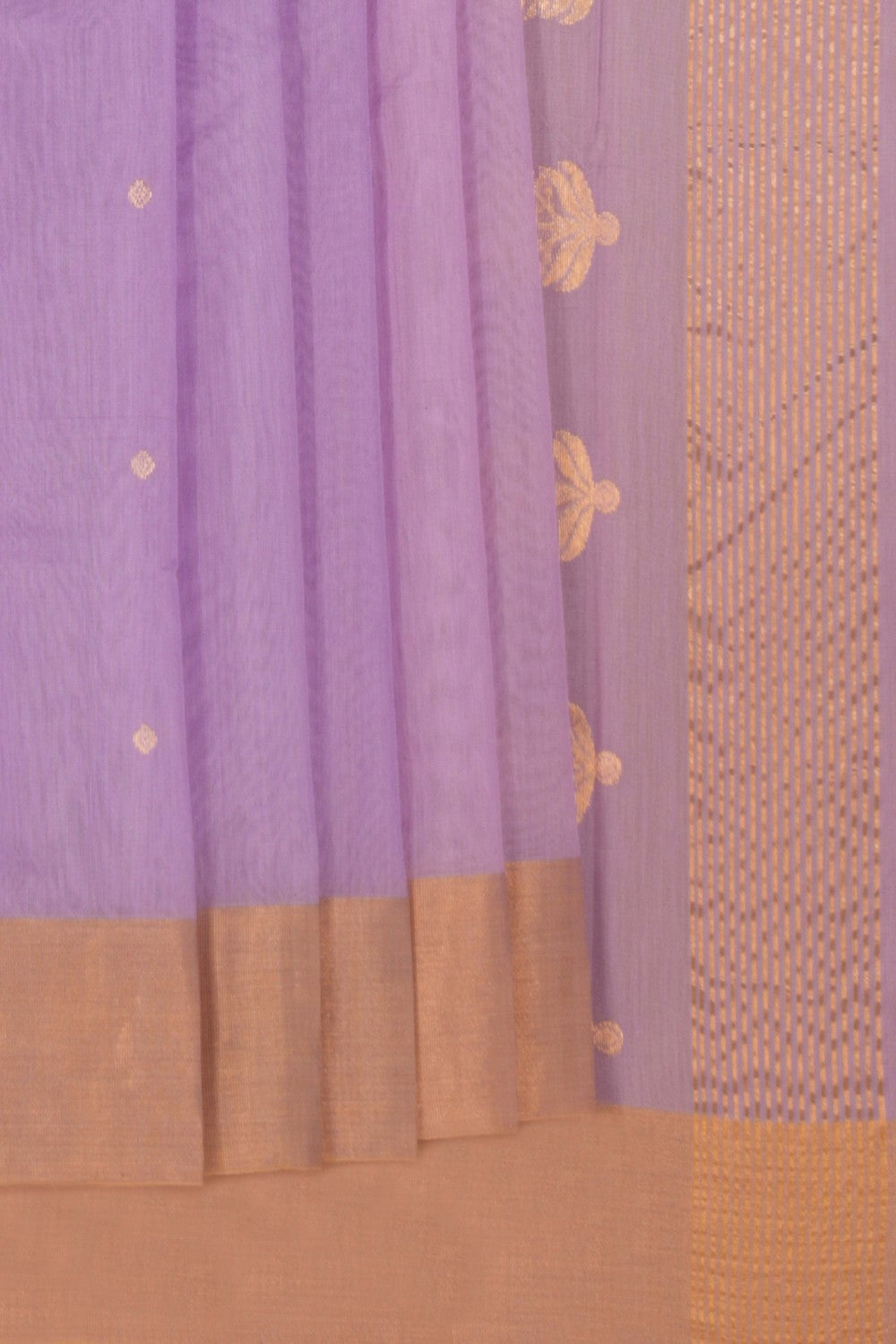 Chanderi Cotton Lavender Purple Saree