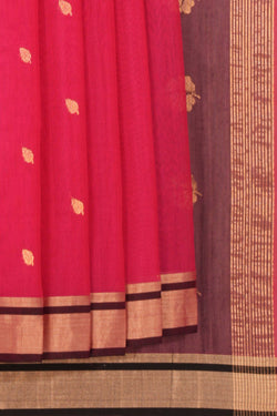 Image of Chanderi Cotton Pink Saree