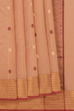 Image of Chanderi Cotton Beige Saree