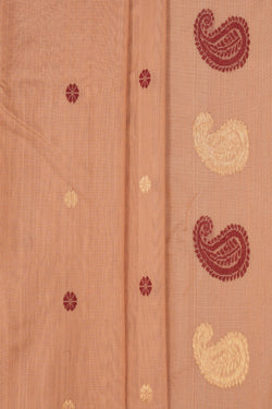 Image of Chanderi Cotton Beige Saree