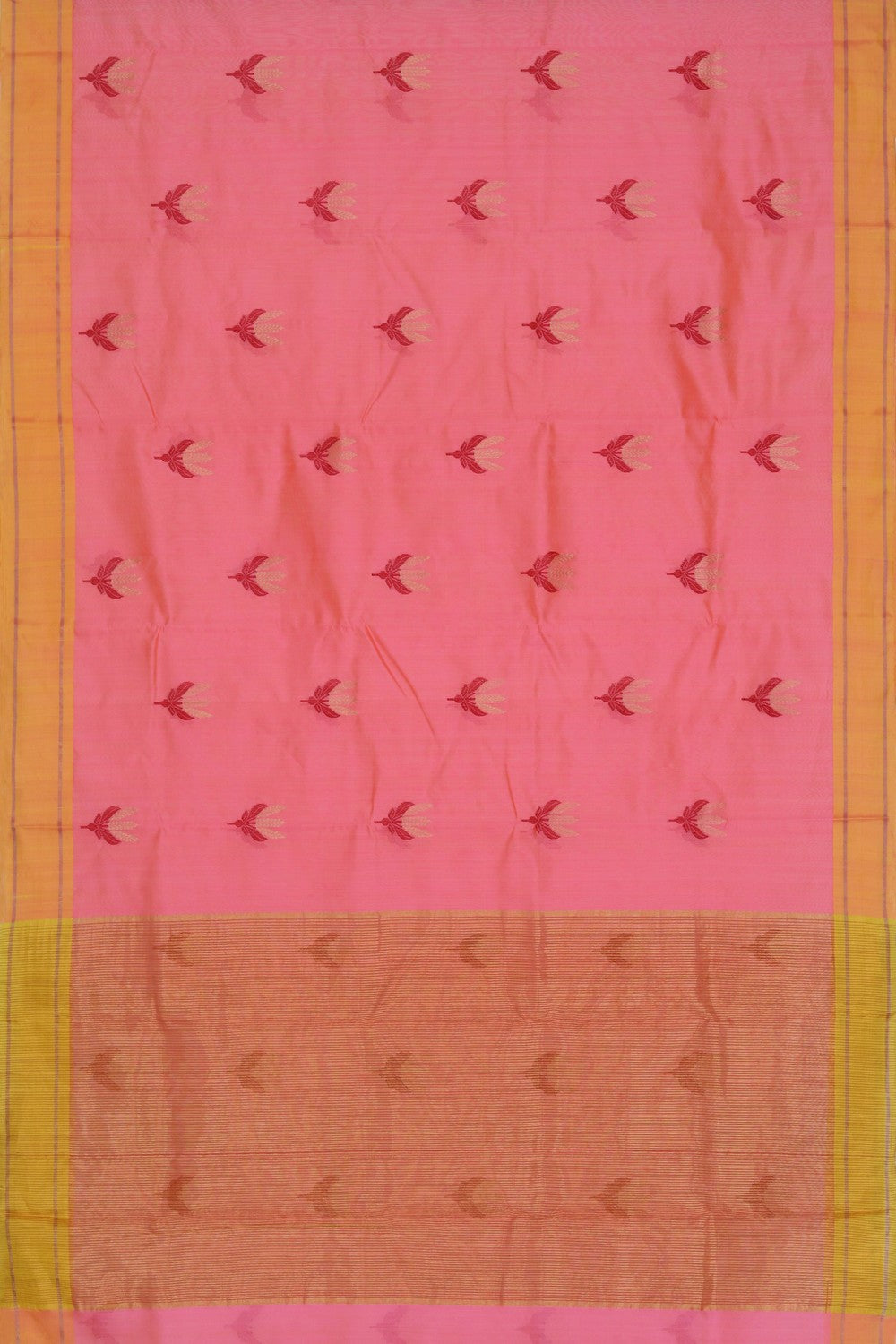 Chanderi Cotton Silk Fuchsia-Pink Saree