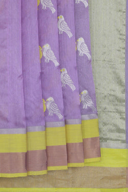 Image of Chanderi Cotton Silk Purple Saree