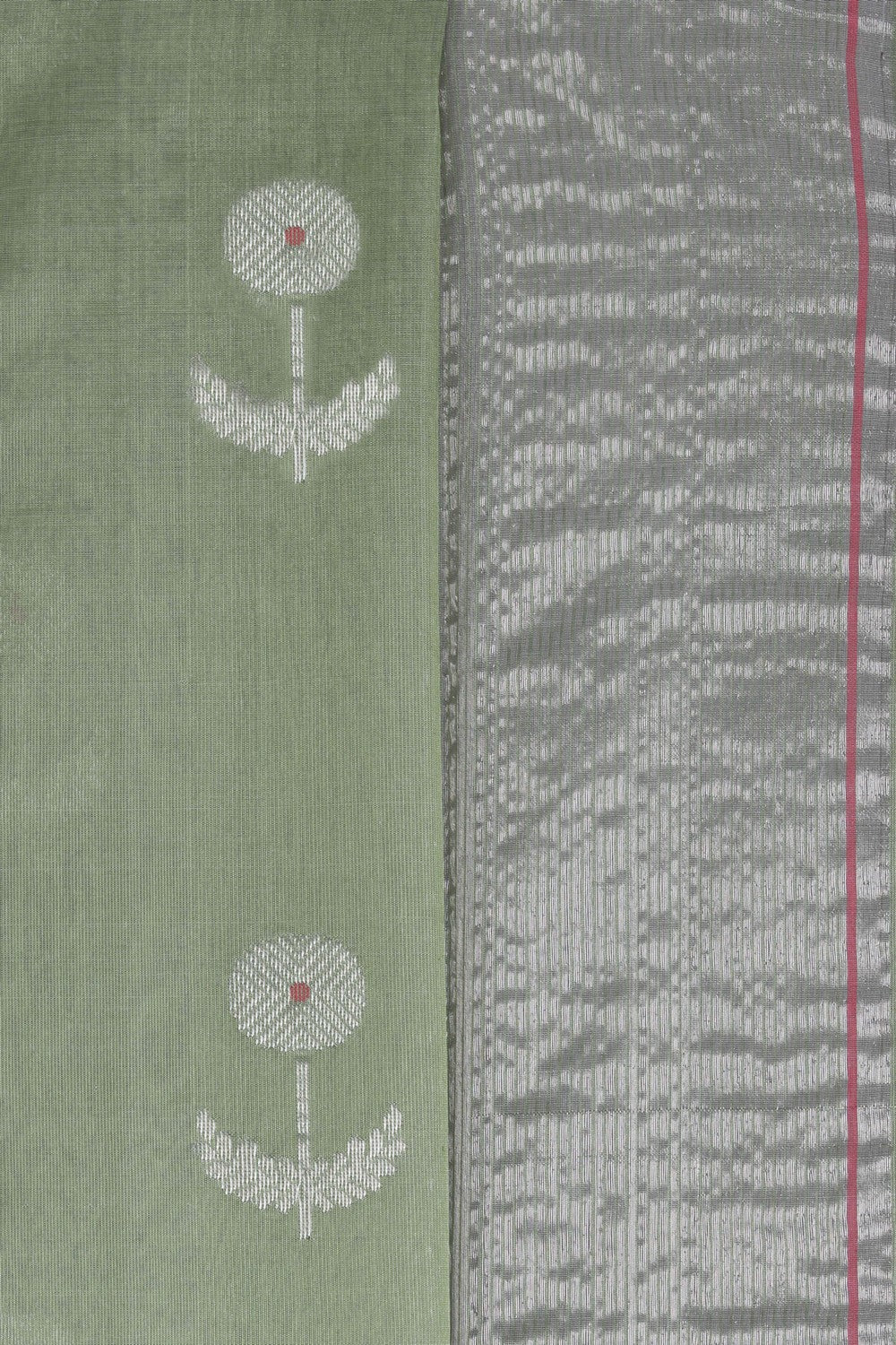 Chanderi Cotton Silk Sage Green Saree