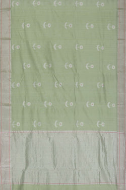 Image of Chanderi Cotton Silk Sage Green Saree