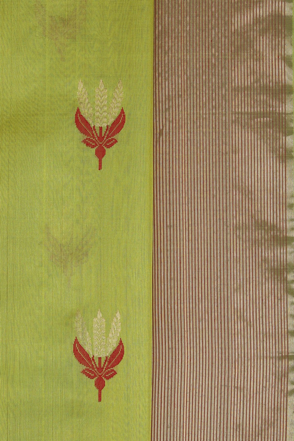 Image of Chanderi Cotton Silk Spring Green Saree