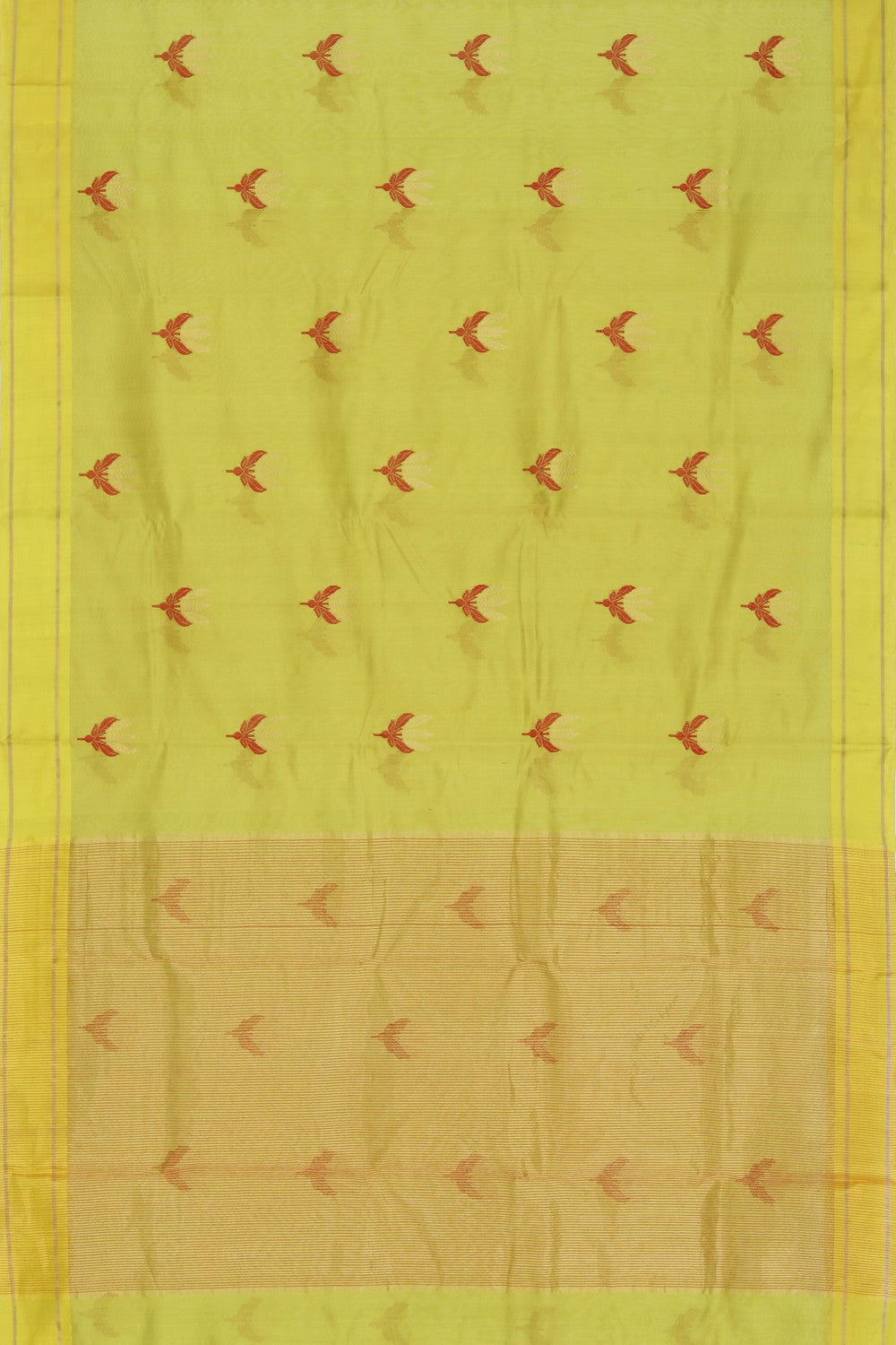 Image of Chanderi Cotton Silk Spring Green Saree