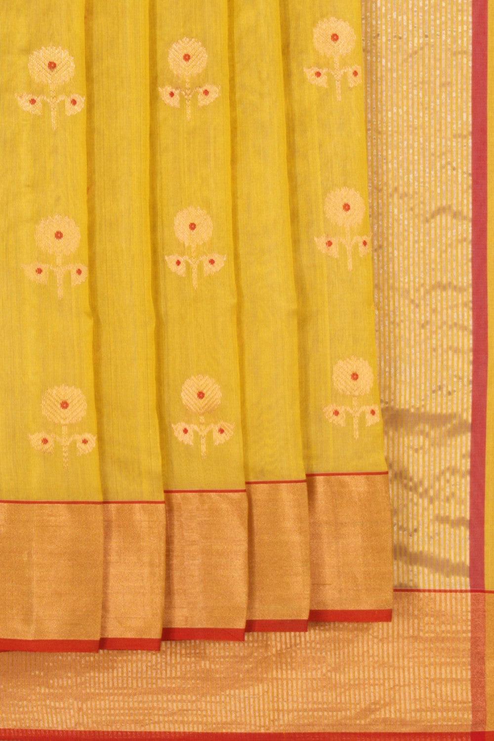 Chanderi Cotton Silk Spring Yellow Saree