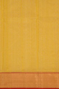 Image of Chanderi Cotton Silk Spring Yellow Saree