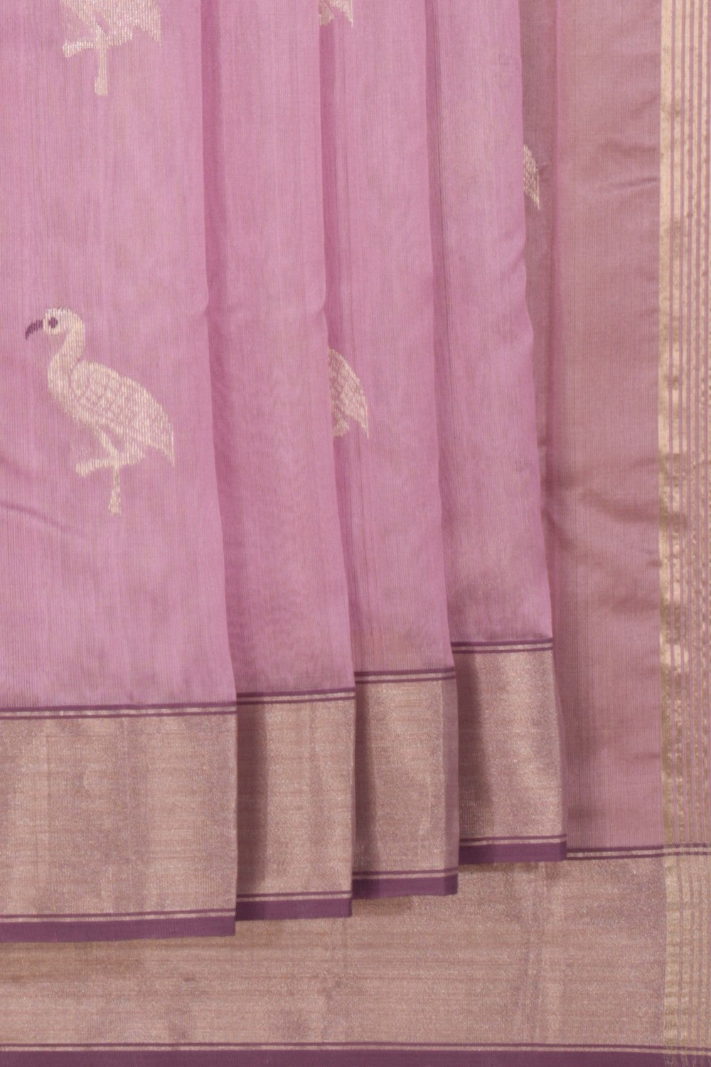 Chanderi Cotton Silk Lavender Purple Saree