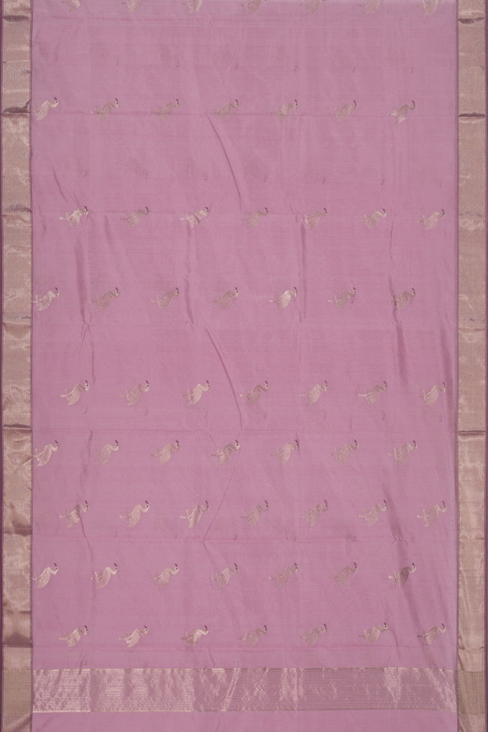 Chanderi Cotton Silk Lavender Purple Saree